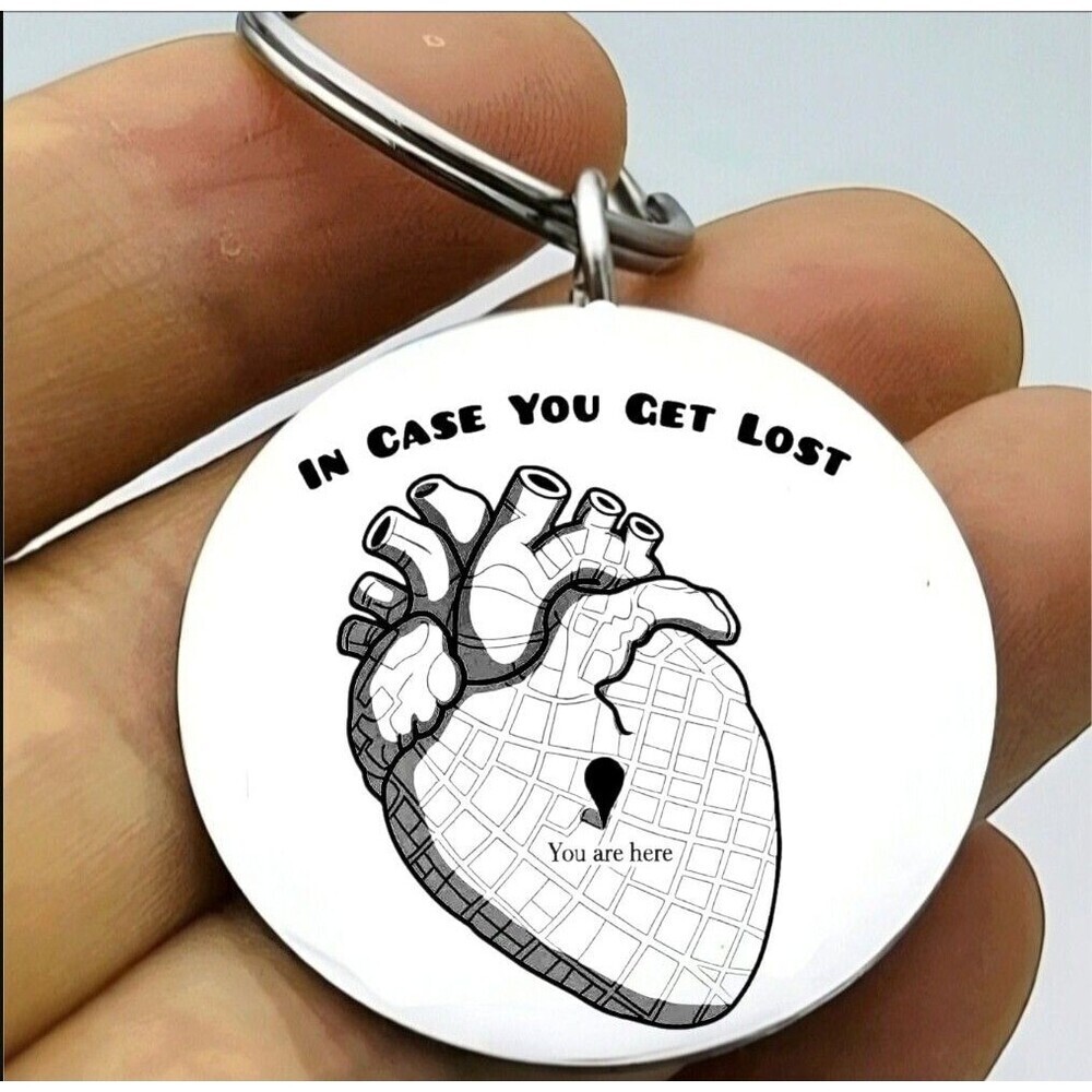 You Are In My Heart In Case You Got Lost Hot Stainless Keychain Lover Date Baby
